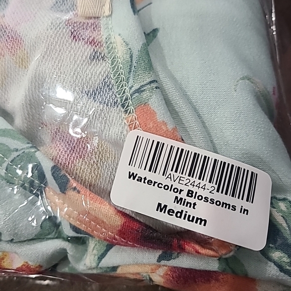 NEW Viamor Women's Mint Watercolor Floral Short Sleeve Dress w/ Pockets Sz M - Picture 9 of 9